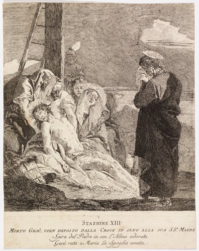 Via crucis - Estación XIII. Jesús es bajado de la Cruz de Giovanni Domenico Tiepolo