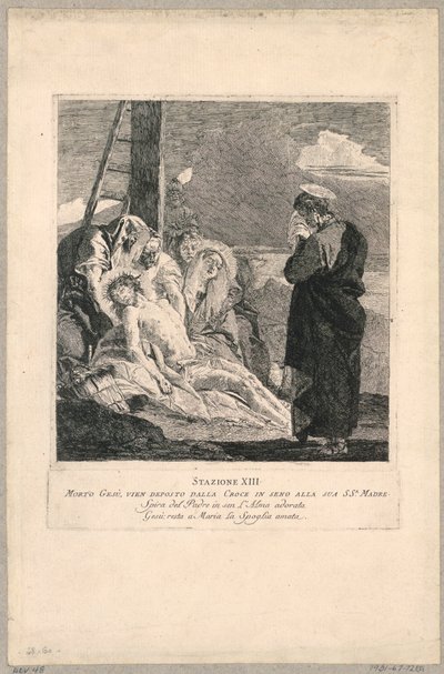 Vía crucis - Estación XIII, La deposición de Giovanni Domenico Tiepolo