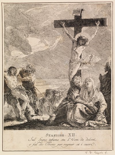Via crucis - Estación XII. Jesús muere en la cruz de Giovanni Domenico Tiepolo
