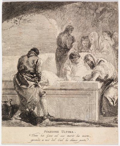 Via crucis - Estación XIV. Jesús es depositado en el sepulcro de Giovanni Domenico Tiepolo