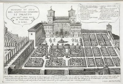Vista de los Jardines y el Palacio del Gran Duque de Toscana, Roma de Giovanni Domenico de