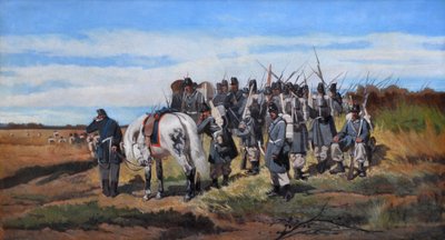 Un reconocimiento militar, explorando, c.1861 (óleo sobre lienzo) de Giovanni Fattori