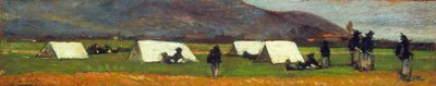 Campamento Bersaglieri, c.1860 (óleo sobre tabla) de Giovanni Fattori