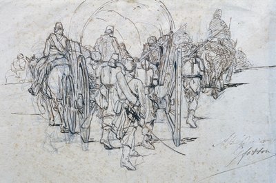 Convoy de suministros en marcha de Giovanni Fattori