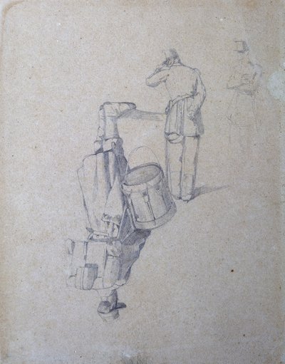 Tamborilero y dos soldados de Giovanni Fattori