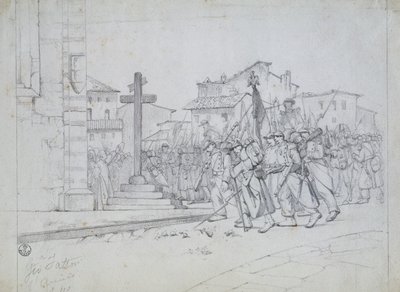 Entrada de las tropas francesas en Livorno de Giovanni Fattori