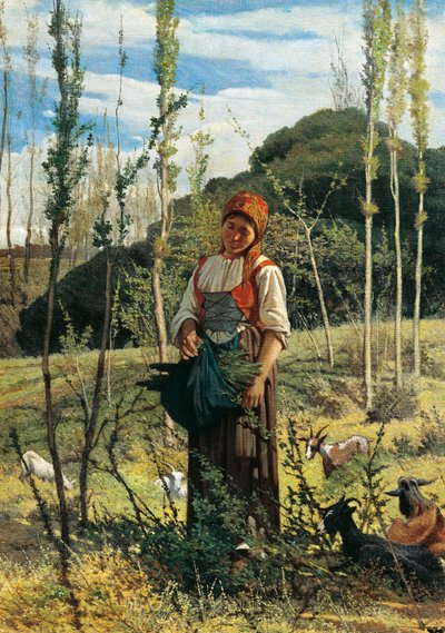 Granjero en el bosque de Giovanni Fattori