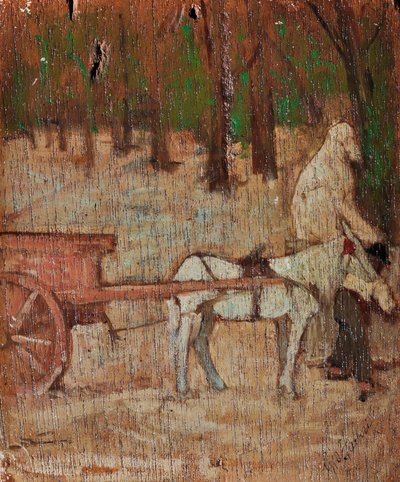 Impresión en el exterior de Porta Romana, c.1868-70 (óleo sobre tabla) de Giovanni Fattori