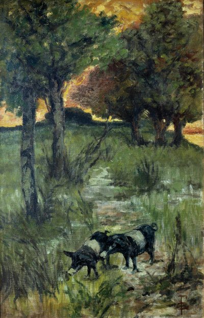 Florencia, Cerdos en Pastoreo de Giovanni Fattori