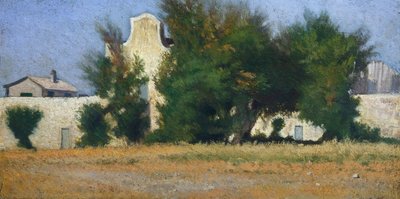 Campo de Livorno y Tamarisco, circa 1867 de Giovanni Fattori
