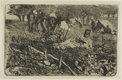 La carta en el campamento de Giovanni Fattori
