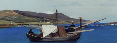 La Punta di Romito con barca de pesca, c.1866 (óleo sobre lienzo) de Giovanni Fattori