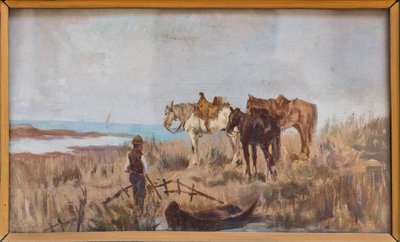 La espera (óleo sobre tabla) de Giovanni Fattori