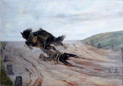 El pie en el caballo (Lo staffato) La caída del caballo de Giovanni Fattori