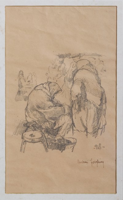 Mujeres en el mercado 1918 (litografía) de Giovanni Forghieri