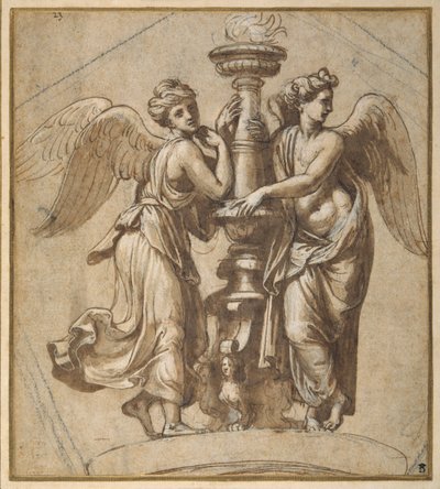 Victorias abrazando un candelabro de Giovanni Francesco (c.1488 1528) Penni