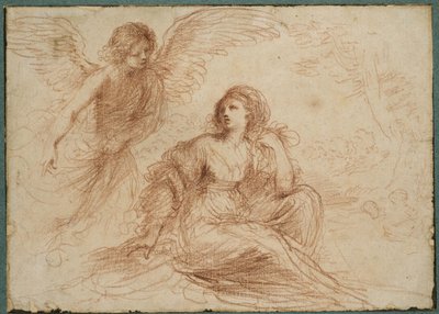 Un ángel apareciendo a Agar e Ismael, c.1653 de Giovanni Francesco Barbieri