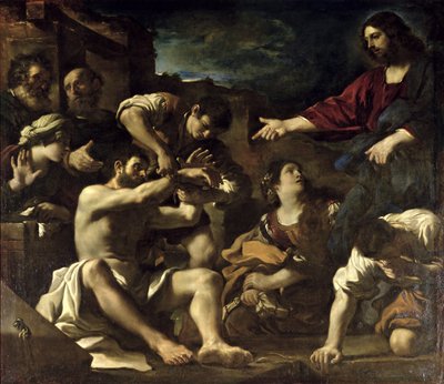 La resurrección de Lázaro, c.1619 de Giovanni Francesco Barbieri