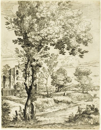 Paisaje con casa de Giovanni Francesco Grimaldi