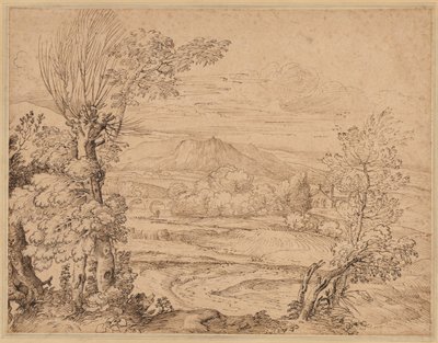 Landscape with a River and Aqueduct de Giovanni Francesco Grimaldi