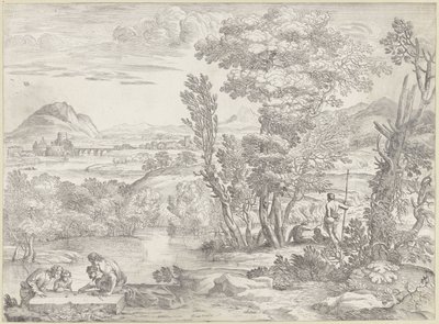 Paisaje con cuatro dados de Giovanni Francesco Grimaldi