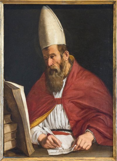 Obispo canonizado, posiblemente San Agustín de Giovanni Francesco Guerrieri