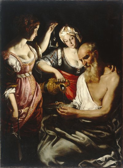 Lot y sus hijas de Giovanni Francesco Guerrieri