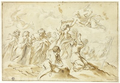 Bendecido ascendiendo al cielo de Giovanni Francesco Romanelli