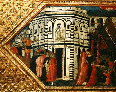 Cassone decorado con una escena del Palio de S. Giovanni de Giovanni Francesco Toscani