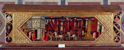 Cassone decorado con una escena del Palio de S. Giovanni de Giovanni Francesco Toscani