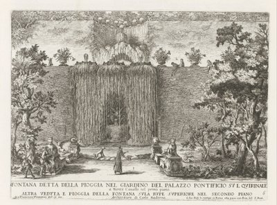 Fontein in de tuinen van het Quirinal Palace te Rome Fuente conocida como la lluvia en el jardín del palacio papal en el Quirinale (...) (título sobre objeto) Las fuentes en los palacios y jardines de Roma (título de la serie) Fonteinen in de paleizen en t de Giovanni Francesco Venturini
