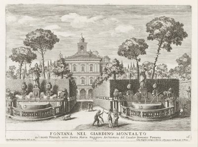 Fonteinen in de tuinen van de Villa Montalto Negroni te Rome Fuente en el jardín de Montalto (...) (título sobre objeto) Las fuentes en los palacios y jardines de Roma (título de la serie) Fonteinen in de paleizen en tuinen van Rome (título de la serie) de Giovanni Francesco Venturini