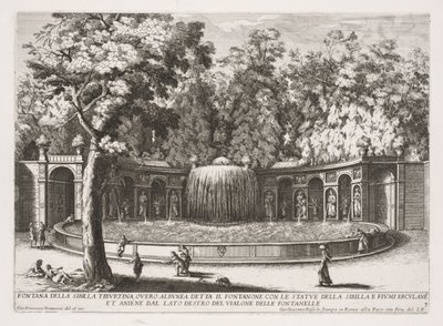 The Fountains of Rome (Le fontane di Roma), Book IV, plate 7: Fountain of the Tiburtine Sibyl (Fontana della Sibilla Tiburtina) de Giovanni Francesco Venturini
