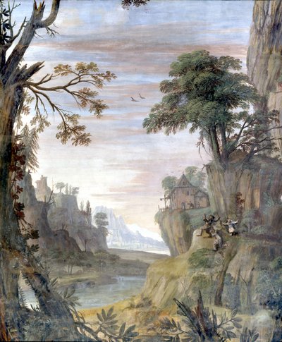 Río y paisaje (detalle) de Giovanni Ghisolfi