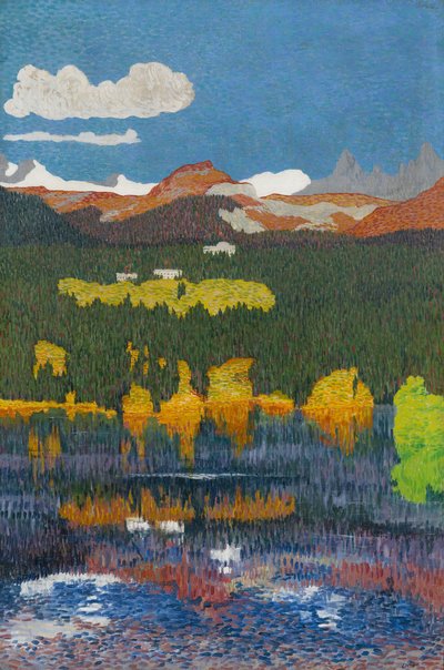 Panorama de Flims. Tríptico, panel izquierdo, 1904 de Giovanni Giacometti