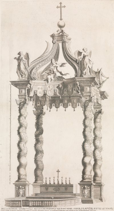 Vista Aislada del Baldaquino de Bernini. Placa 39 del Álbum 