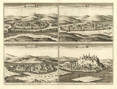 Castillos de Košice, Hatvan, Szolnok y Belgrado (Giovanni Giacomo De Rossi, 1683) de Giovanni Giacomo De Rossi