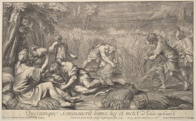 Segadores de grano, 1704 de Giovanni Girolamo Frezza