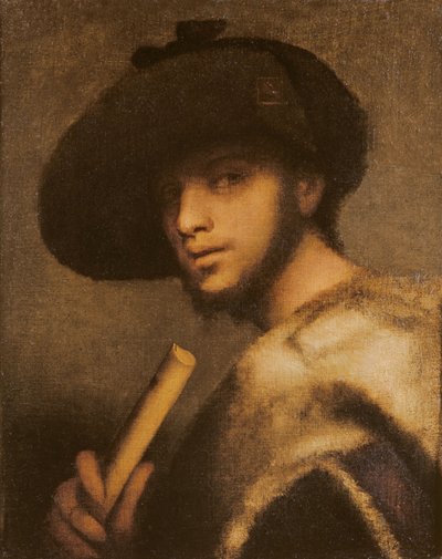 Un gaitero (óleo sobre lienzo) de Giovanni Girolamo Savoldo