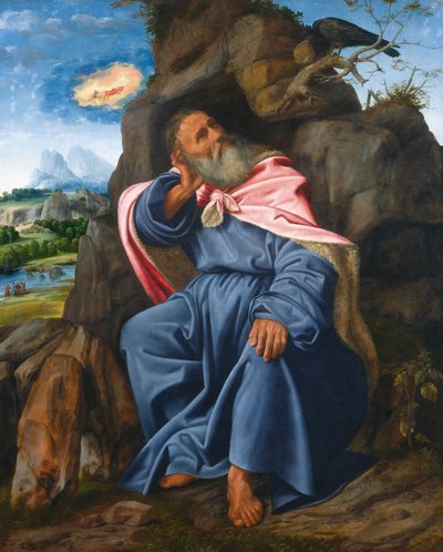 Elías alimentado por el cuervo, c. 1510 de Giovanni Girolamo Savoldo