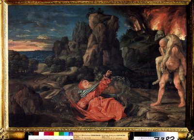 La tentación de San Antonio. Pintura de Giovanni Girolamo Savoldo (1480 o 1485-1548). Óleo sobre madera, 58 x 86 cm, ca. 1530. Museo de Bellas Artes Pushkin, Moscú. de Giovanni Girolamo Savoldo