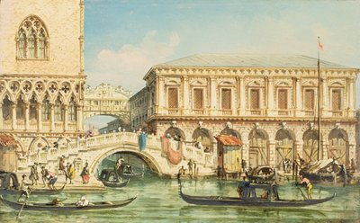 Vista del Palacio Ducal, el Puente de los Suspiros y la Prisión de Giovanni Grubacs