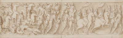 32 copias de la columna de Marco Aurelio, Piazza Colonna en Roma de Giovanni Guerra