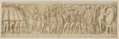 32 copias después de la columna de Marco Aurelio, Piazza Colonna en Roma de Giovanni Guerra