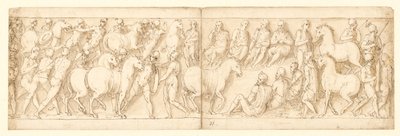 32 copias después de la columna de Marco Aurelio, Piazza Colonna en Roma de Giovanni Guerra