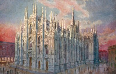 Milán / Milan: Duomo (litografía en color) de Giovanni Guerzoni