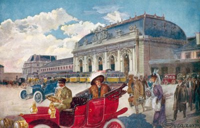 Milán / Milan: Stazione Centrale (litografía en color) de Giovanni Guerzoni