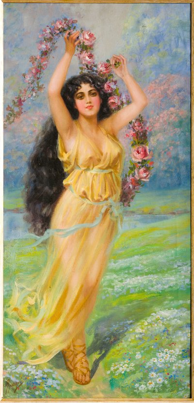 Joven ninfa (óleo sobre lienzo) de Giovanni Guerzoni