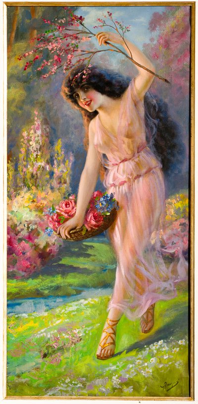 Joven ninfa (óleo sobre lienzo) de Giovanni Guerzoni