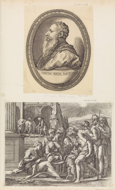La adoración de los pastores de Giovanni Jacopo Caraglio